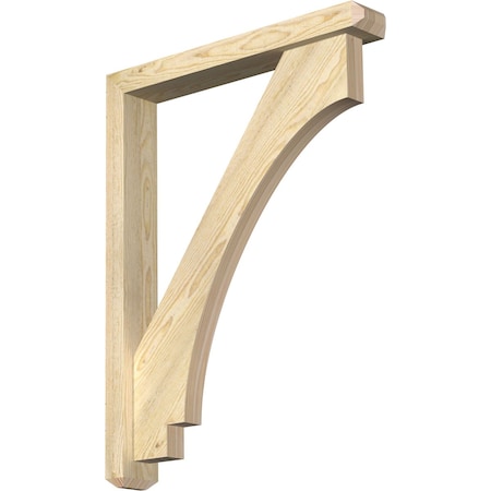 Ekena Millwork Imperial Craftsman Rough Sawn Bracket w/ Offset Brace, Douglas Fir, 4"W x 26"D x 34"H BKT0402X26X34IMP04RDF